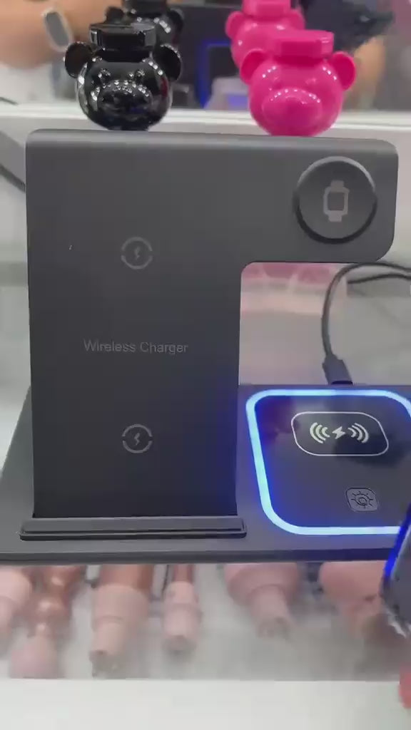 Cargador Inalámbrico 3 en 1 Plegable | Carga Rápida 15W